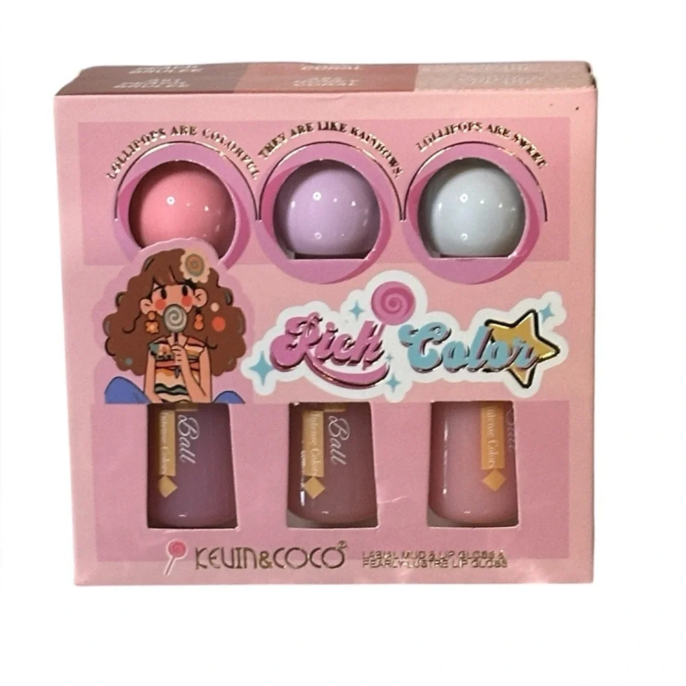 NIP Kevin & Coco Rich Color Lip Gloss Set. Retail $18.00